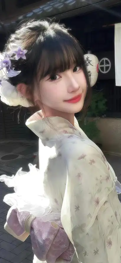4k和服壁纸 - 户外 - 日系 - 盘发「哲风壁纸」