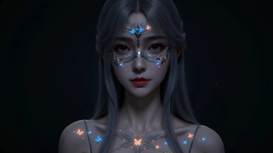 4k红唇壁纸 - 雪琳 - 二次元 - 暗背景「哲风壁纸」