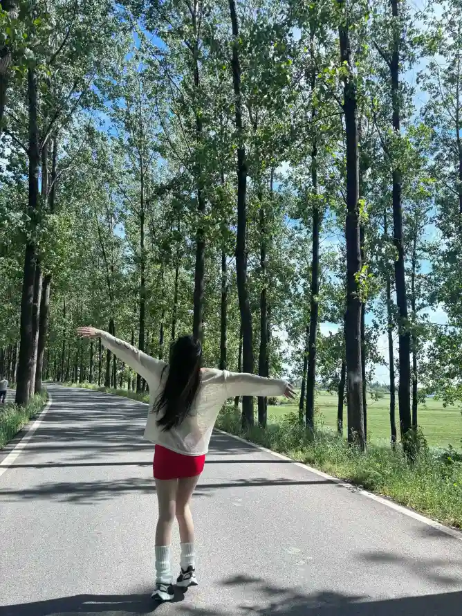 4k公路壁纸 - 女生 - 户外 - 林间「哲风壁纸」