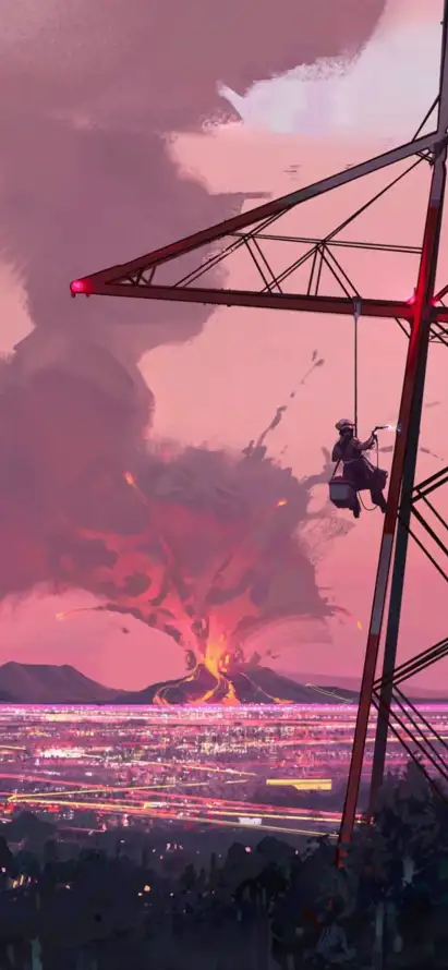 4k城市壁纸 - 天空 - 火光 - 粉色「哲风壁纸」