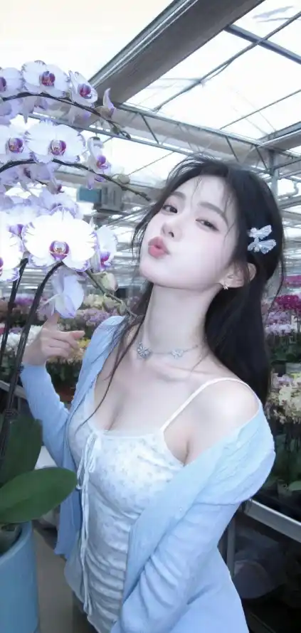 4k发夹壁纸 - 吊带 - 美女 - 花房「哲风壁纸」