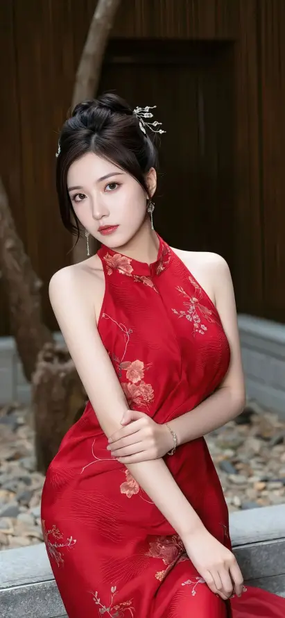 4k发饰壁纸 - 庭院 - 气质 - 美女「哲风壁纸」