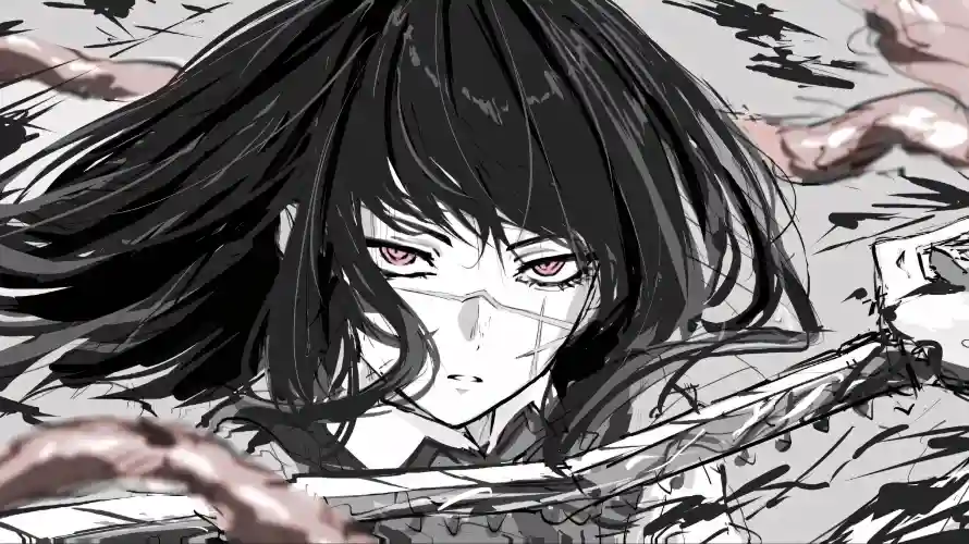 4k冷艳壁纸 - 少女 - 红瞳 - 血迹「哲风壁纸」
