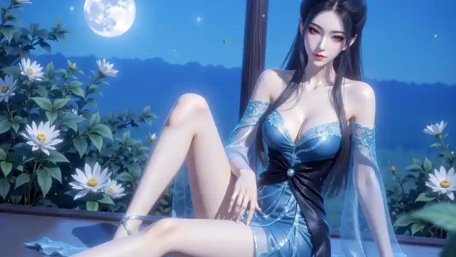 4k古风壁纸 - 夜景 - 月光 - 美腿「哲风壁纸」 4k古风壁纸 - 夜景 - 月光 - 美腿「哲风壁纸」
