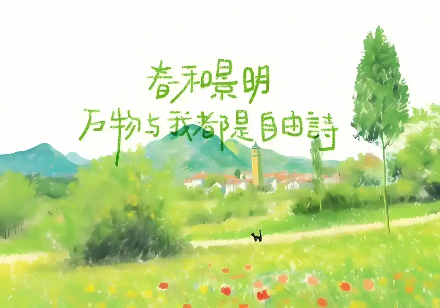 4k卡通壁纸 - 小镇 - 春天 - 树木「哲风壁纸」
