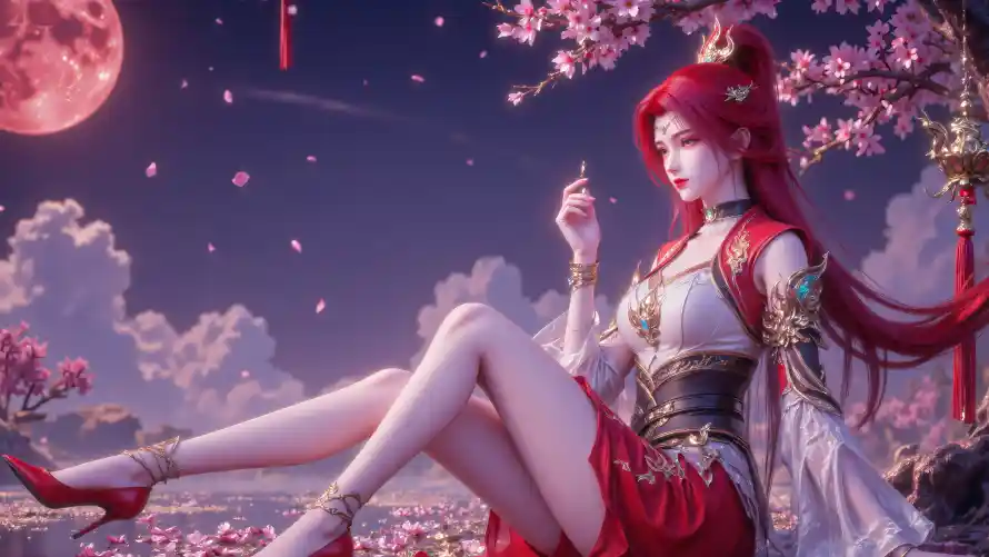 4k古风壁纸 - 夜晚 - 斗宗 - 桃花「哲风壁纸」