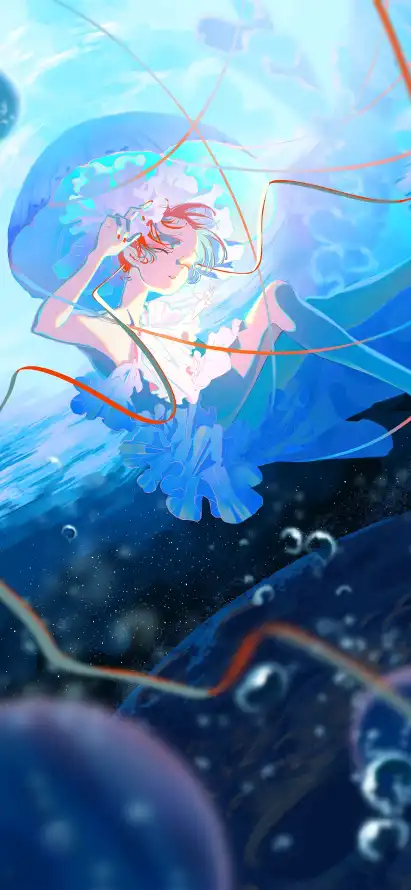 4k少女壁纸 - 插画 - 梦幻 - 气泡「哲风壁纸」