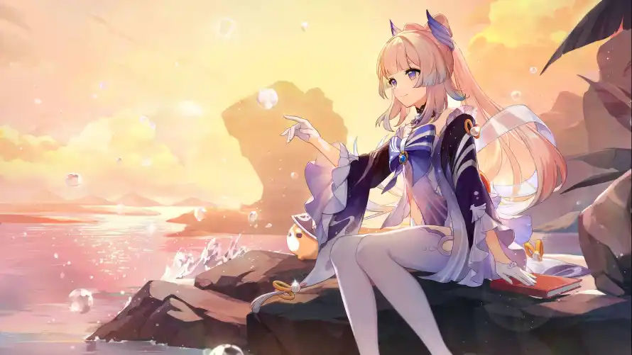 4k原神壁纸 - 壁纸 - 少女 - 日落「哲风壁纸」