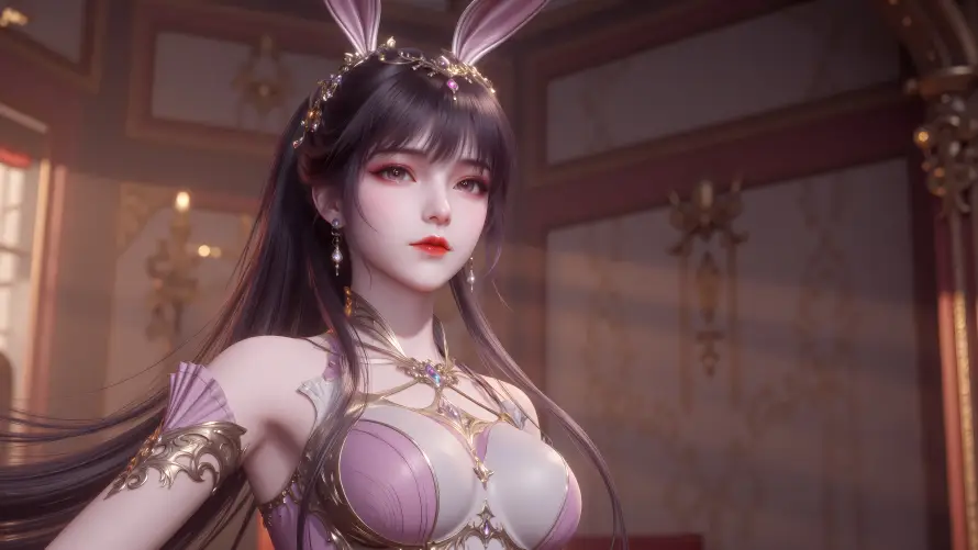 4k3D壁纸 - 兔耳 - 古风 - 室内「哲风壁纸」