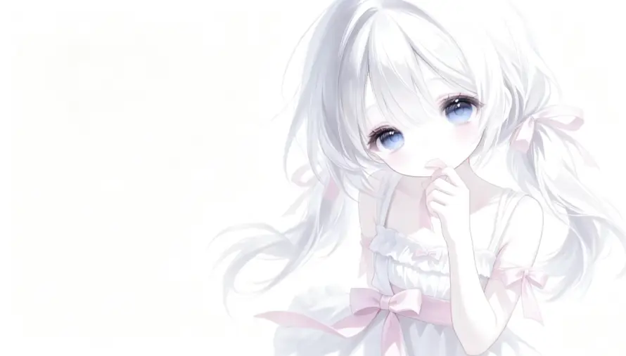 4k少女壁纸 - 萌 - 日系 - 白裙「哲风壁纸」
