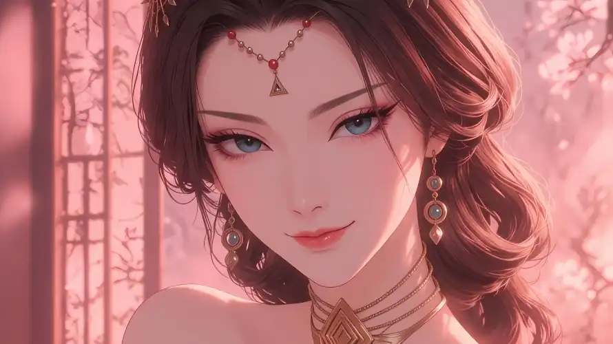 4k卷发壁纸 - 古风 - 国漫 - 美女「哲风壁纸」