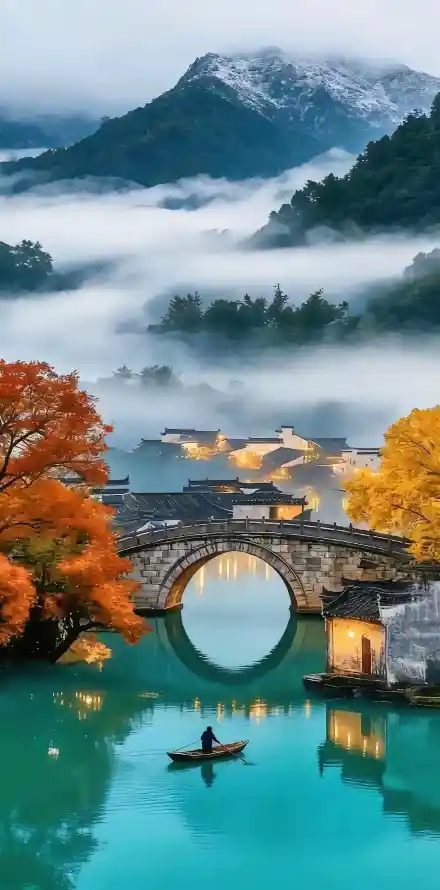 4k云海壁纸 - 古村 - 壁纸 - 小船「哲风壁纸」