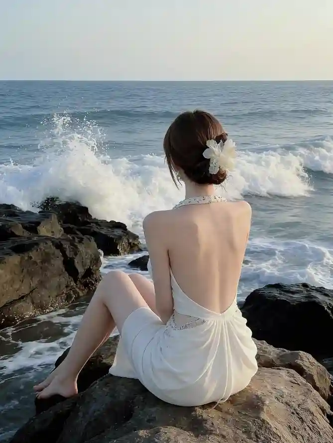 4k壁纸壁纸 - 大海 - 少女 - 手机「哲风壁纸」