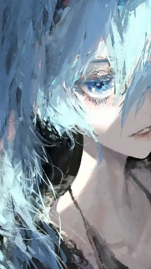 4k动漫壁纸 - 少女 - 插画 - 蓝发「哲风壁纸」