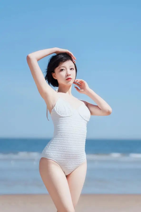 4k夏季壁纸 - 大海 - 少女 - 沙滩「哲风壁纸」