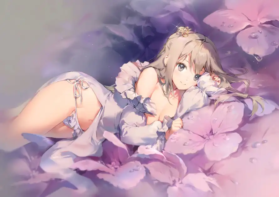 2k花朵壁纸-二次元与花瓣-动漫少女热门的壁纸「哲风壁纸」