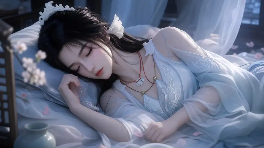 4k黑发壁纸 - 花朵 - 项链 - 壁纸「哲风壁纸」
