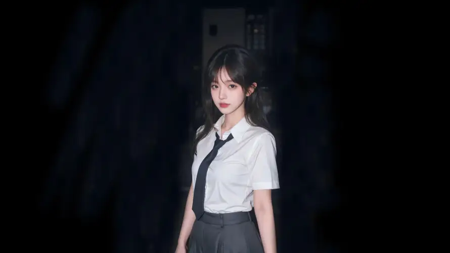 4k4K壁纸 - 少女 - 电脑 - 黑发「哲风壁纸」