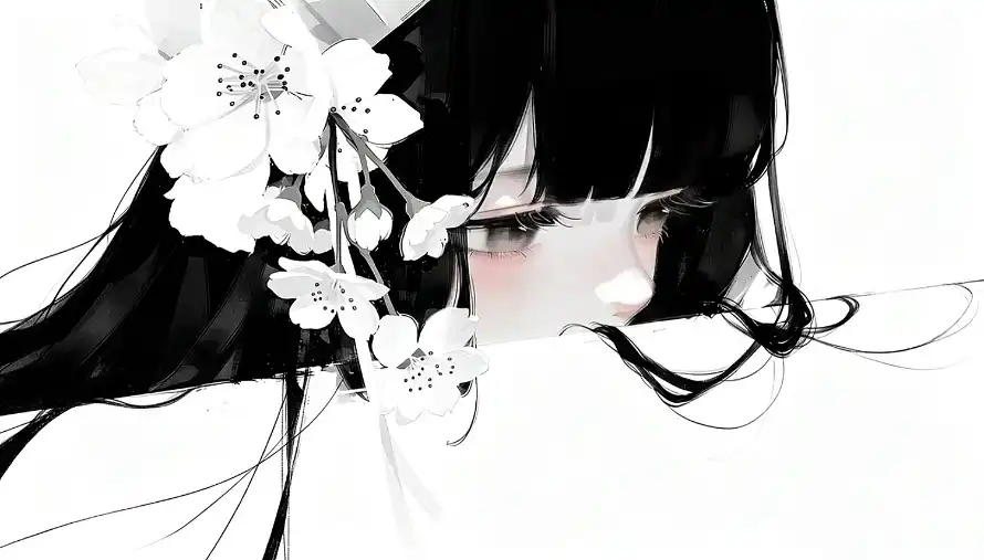 4k少女壁纸 - 忧郁 - 手绘 - 日系「哲风壁纸」