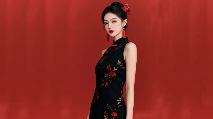 4k发髻壁纸 - 国风 - 壁纸 - 旗袍「哲风壁纸」