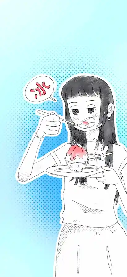 4k刨冰壁纸 - 卡通 - 吃冰 - 夏日「哲风壁纸」