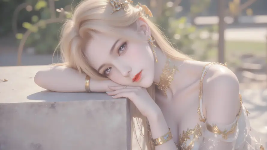 4k光影壁纸 - 户外 - 红唇 - 美女「哲风壁纸」