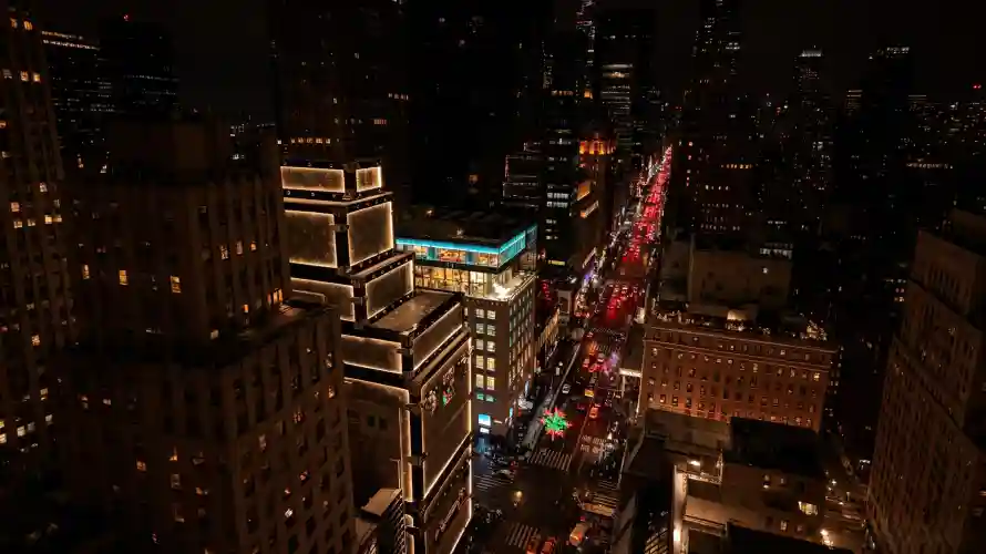 4k俯瞰壁纸 - 夜晚 - 建筑 - 灯光「哲风壁纸」