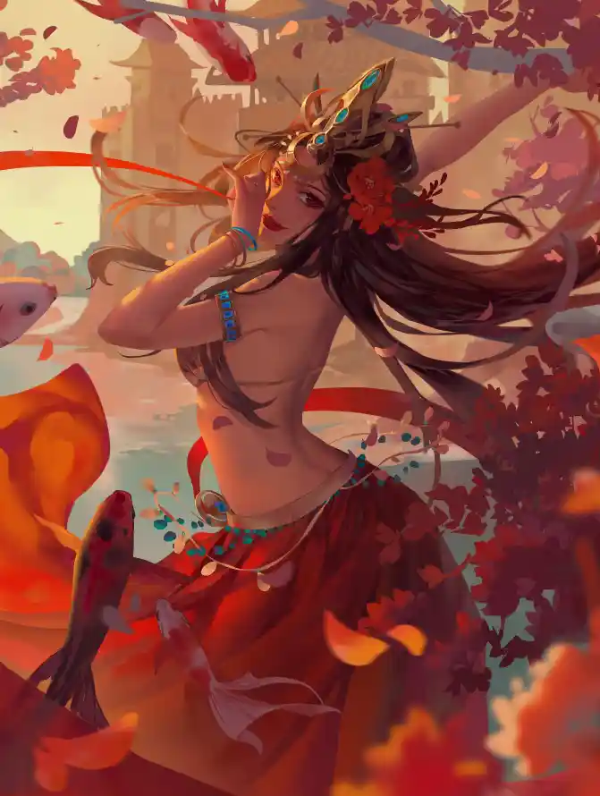 4k33壁纸 - 头饰 - 插画 - 暖光「哲风壁纸」