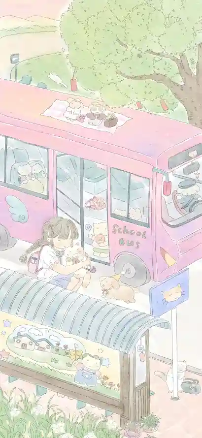 4k卡通壁纸 - 女孩 - 小店 - 户外「哲风壁纸」