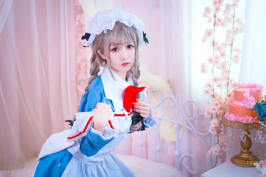 4k室内壁纸 - 灰奈 - 白丝 - 蛋糕「哲风壁纸」