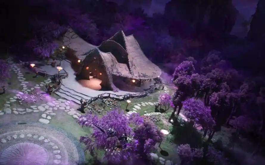 4k森林壁纸 - 小屋 - 夜景 - 房屋「哲风壁纸」