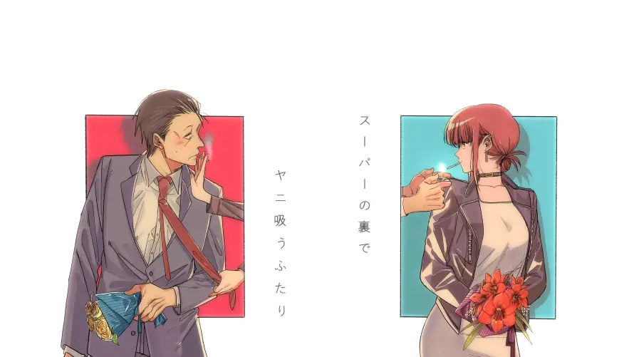 4k情侣壁纸-红头发 - 抽烟-动漫男女壁纸推荐「哲风壁纸」
