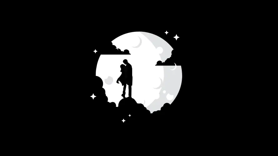 4k剪影壁纸 - 黑 - 夜空 - 情侣「哲风壁纸」 4k剪影壁纸 - 黑 - 夜空 - 情侣「哲风壁纸」