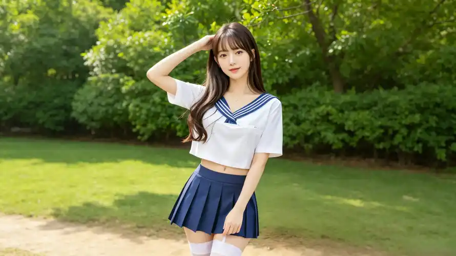 4k壁纸壁纸 - 少女 - 户外 - 树林「哲风壁纸」