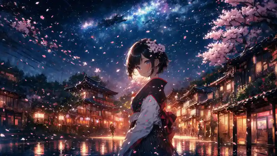 4k动漫壁纸-短发少女和水面-壁纸分享「哲风壁纸」