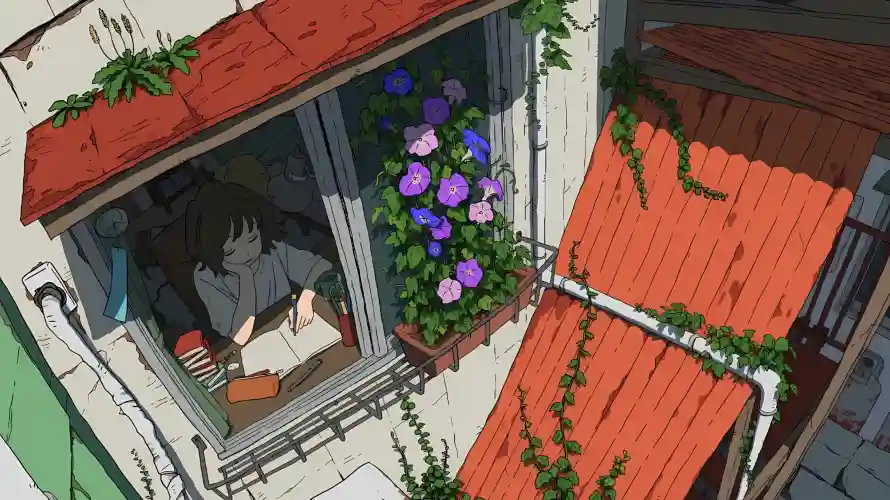 2k居家壁纸-牵牛花 - 治愈-动漫少女壁纸分享「哲风壁纸」