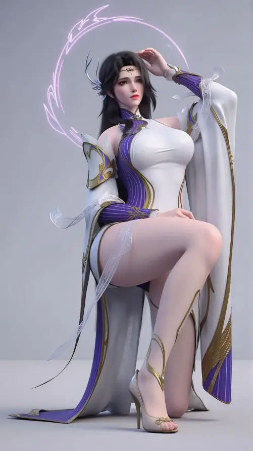 4k冷艳壁纸 - 国风 - 坐姿 - 女神「哲风壁纸」