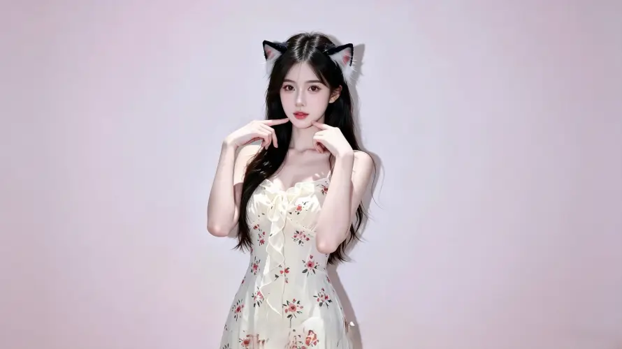 4k图片壁纸 - 猫耳 - 纯欲 - 美女「哲风壁纸」