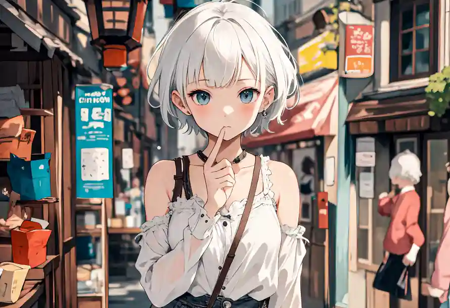 4k短发壁纸 - 银发 - 动漫 - 少女「哲风壁纸」