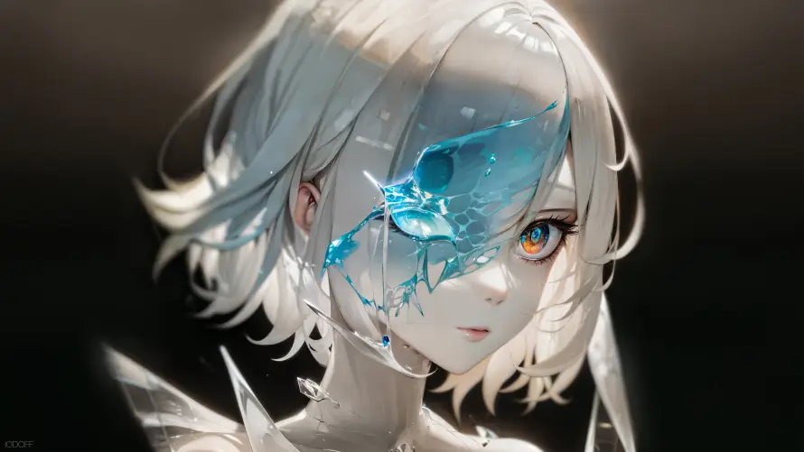 4k短发壁纸 - 白发 - 动漫 - 少女「哲风壁纸」
