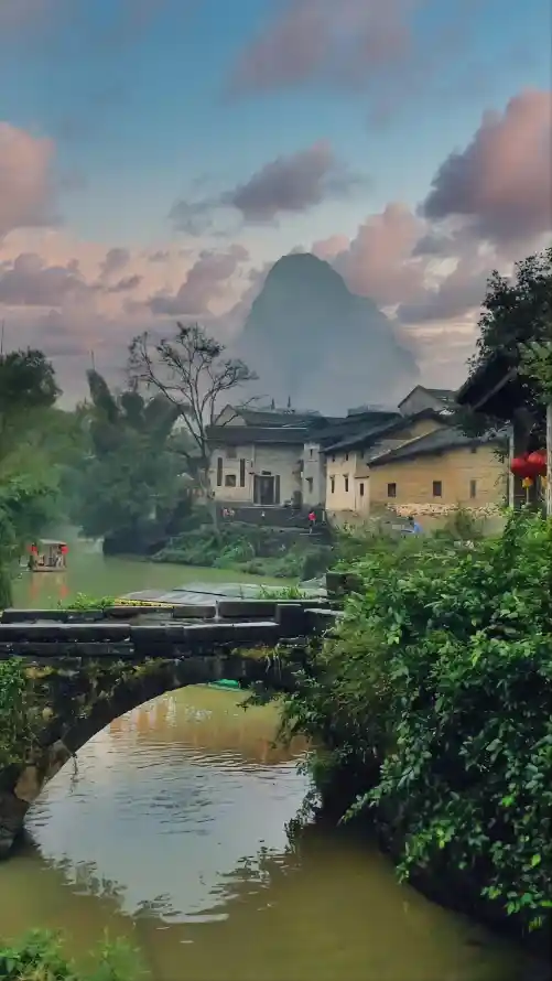 4k乡村壁纸 - 古村 - 晚霞 - 民居「哲风壁纸」