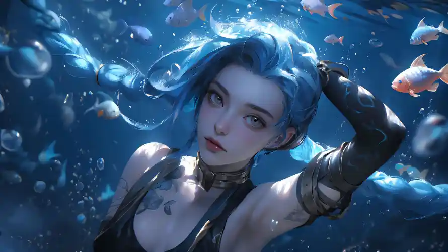 4k少女壁纸 - 鱼 - 影漫 - 气泡「哲风壁纸」