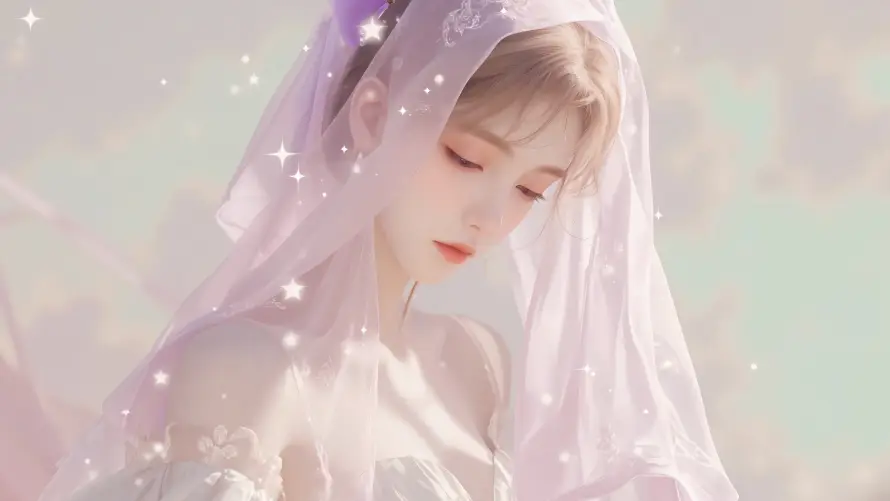 4k优雅壁纸 - 头纱 - 少女 - 星点「哲风壁纸」 4k优雅壁纸 - 头纱 - 少女 - 星点「哲风壁纸」