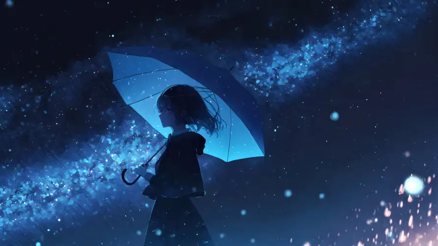4k光点壁纸 - 伞 - 剪影 - 夜晚「哲风壁纸」 4k光点壁纸 - 伞 - 剪影 - 夜晚「哲风壁纸」