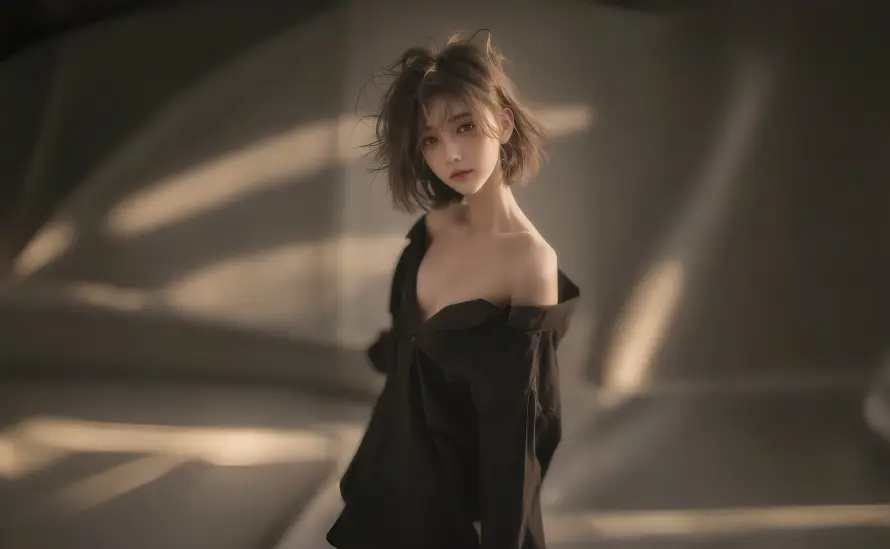 5k光影壁纸-氛围感壁纸和室内-写实美女免费下载「哲风壁纸」