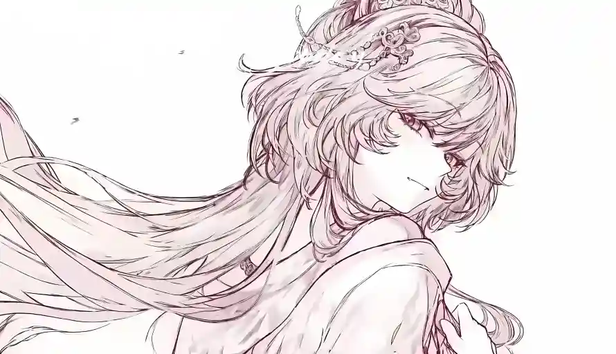 4k侧脸壁纸 - 发饰 - 回眸 - 少女「哲风壁纸」