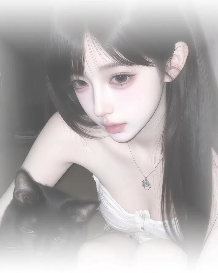 4k黑发壁纸 - 长发 - 项链 - 美女「哲风壁纸」