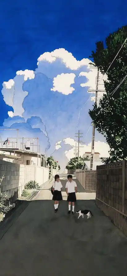 4k夏日壁纸 - 学生 - 树木 - 校服「哲风壁纸」