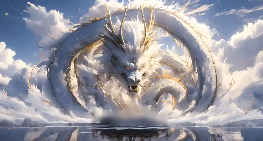 6k云层壁纸-中国龙和倒影-场景壁纸热门的壁纸「哲风壁纸」