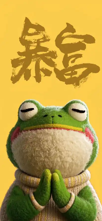 4k3D壁纸 - 可爱 - 合十 - 暴富「哲风壁纸」